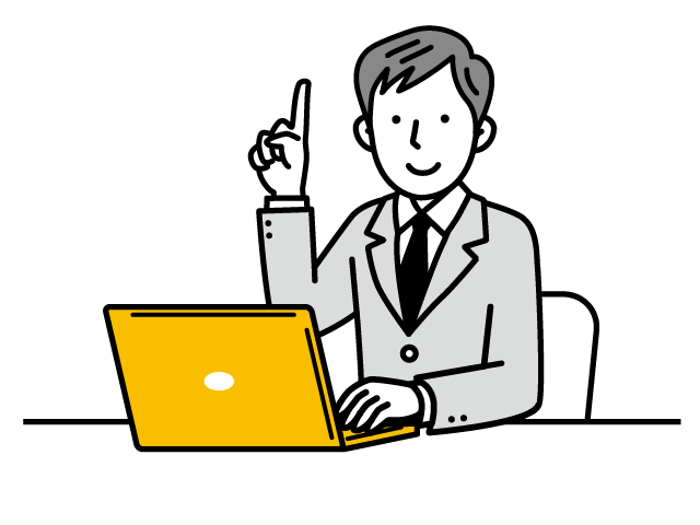 イラスト PCを使うビジネスマン