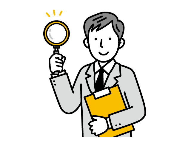 イラスト 調査するビジネスマン