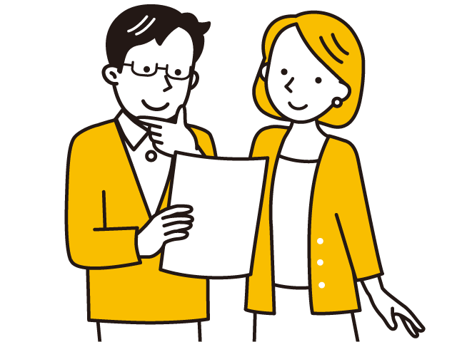 イラスト 検討する夫婦