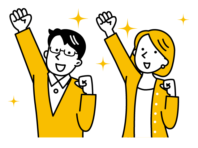 イラスト 喜ぶ夫婦